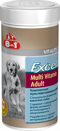 фото Excel 8 in 1 Мультивитамины для взрослых собак 70 таб - зоомагазин 4 лапы