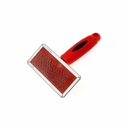 фото Пуходерка Kudi красная с каплей резиновая ручка малая - зоомагазин 4 лапы