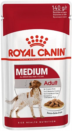 фото RoyalCanin для взрослых собак средний пород влажный корм 140гр - зоомагазин 4 лапы