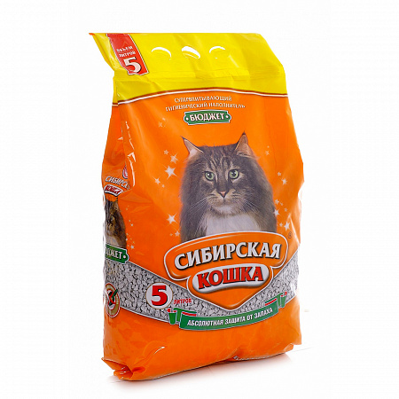 фото Впитывающий наполнитель Сибирская кошка Бюджет  5л - зоомагазин 4 лапы