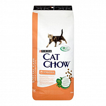 картинка Cat Chow (Кет чау) - Sensitive, корм для кошек с чувствительным пищеварением, 1 кг от магазина
